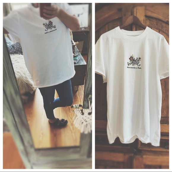 Abercrombie & Fitch Custom Cutoff Graphic Tee Floral White XXL - Picture 5 of 12